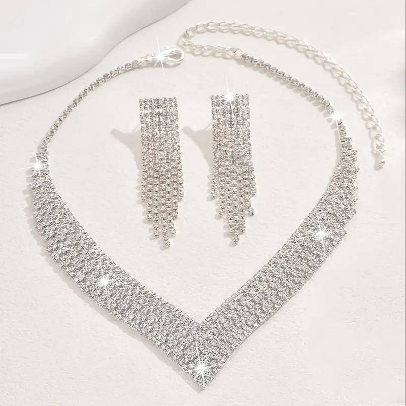 Elixana VNeck Rhinestone Set