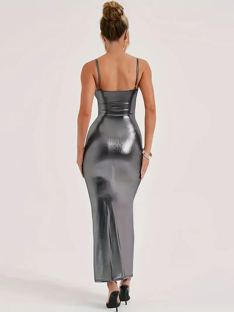 Elixana Off Shoulder Metallic Dress