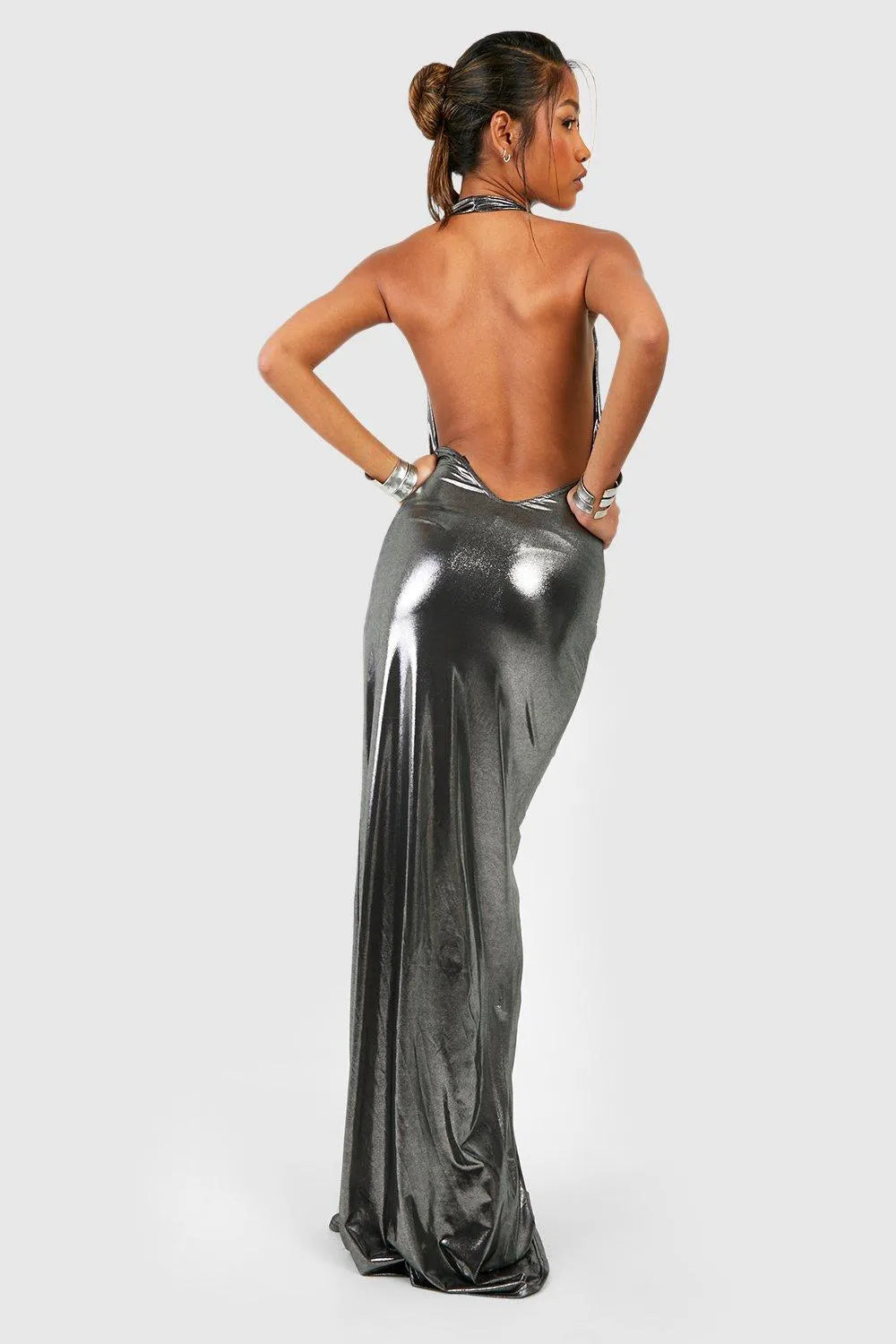 Elixana Metallic Maxi Full Dress