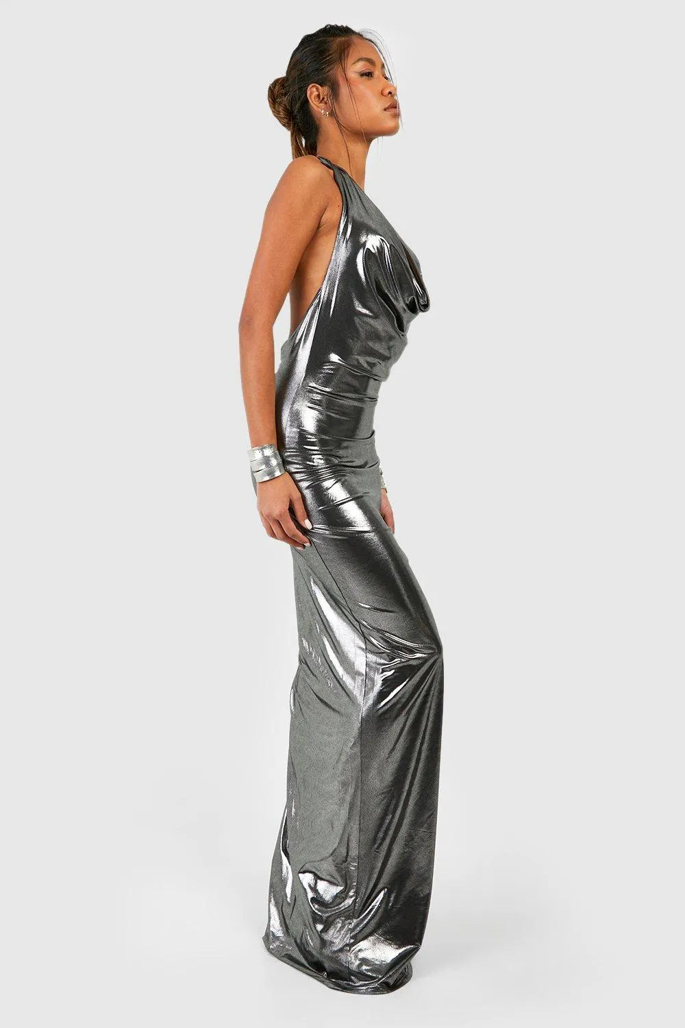 Elixana Metallic Maxi Full Dress