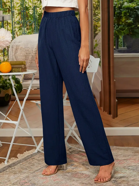 Elixana Textured Straight Pants