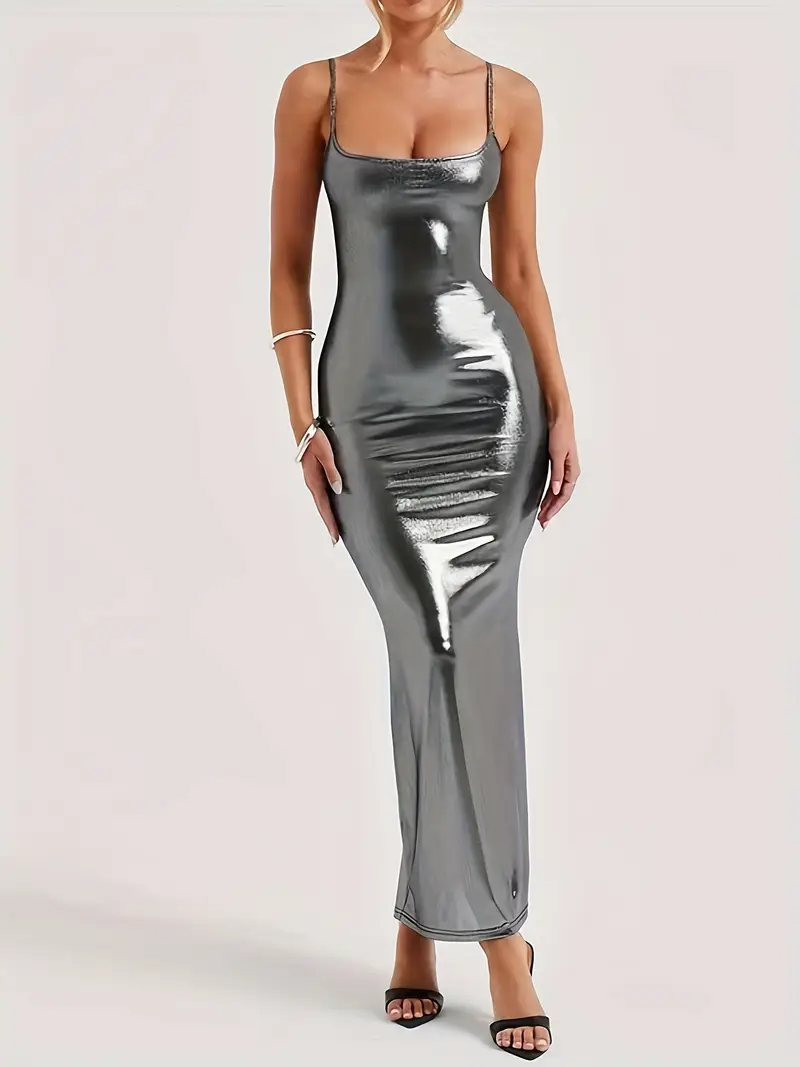 Elixana Off Shoulder Metallic Dress