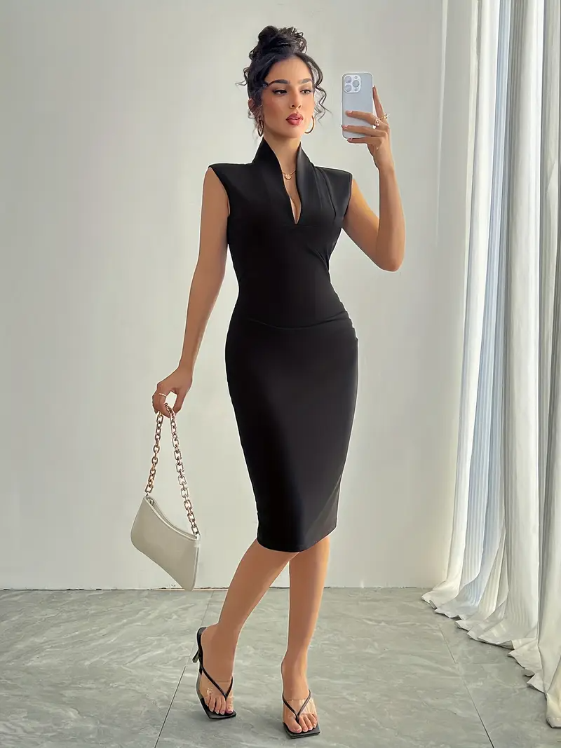Elixana vNeck Midi Dress