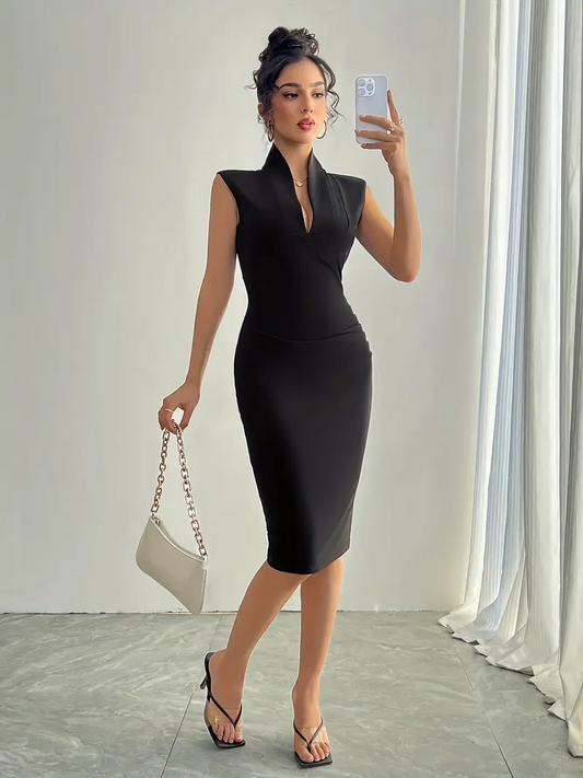 Elixana vNeck Midi Dress
