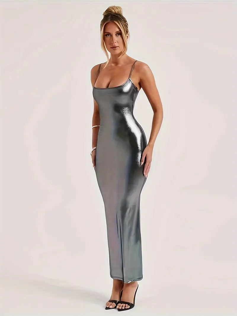 Elixana Off Shoulder Metallic Dress