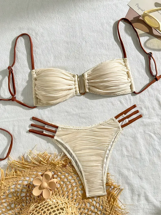 Elixana Sand Textured Bikini Set