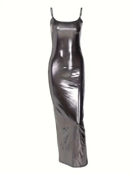 Elixana Off Shoulder Metallic Dress