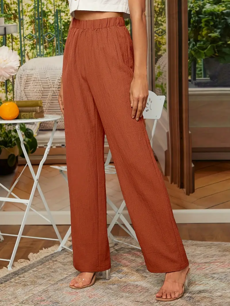 Elixana Textured Straight Pants